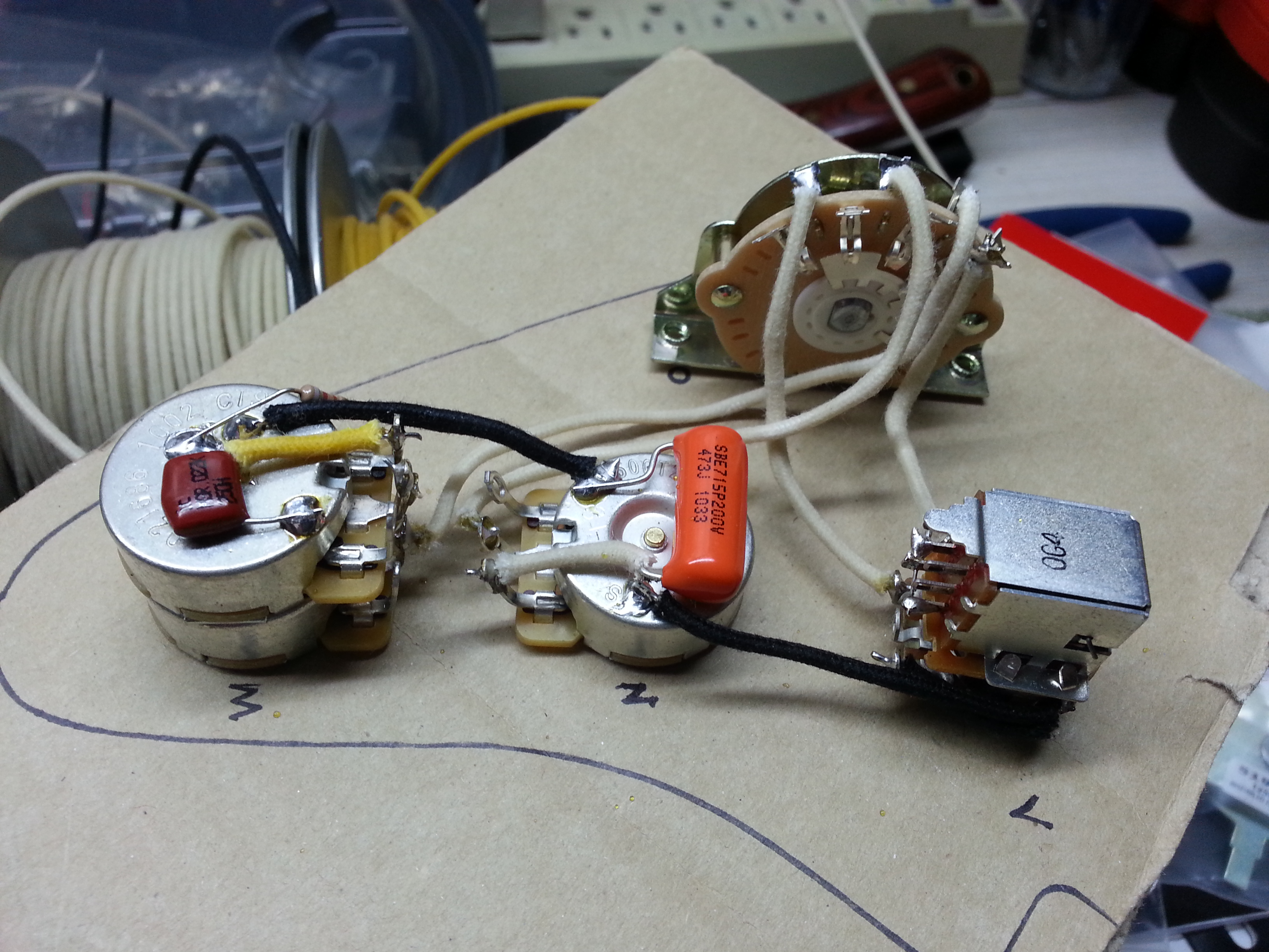3 humbucker strat pickguard with splits and TBX ... strat wiring diagram push pull 